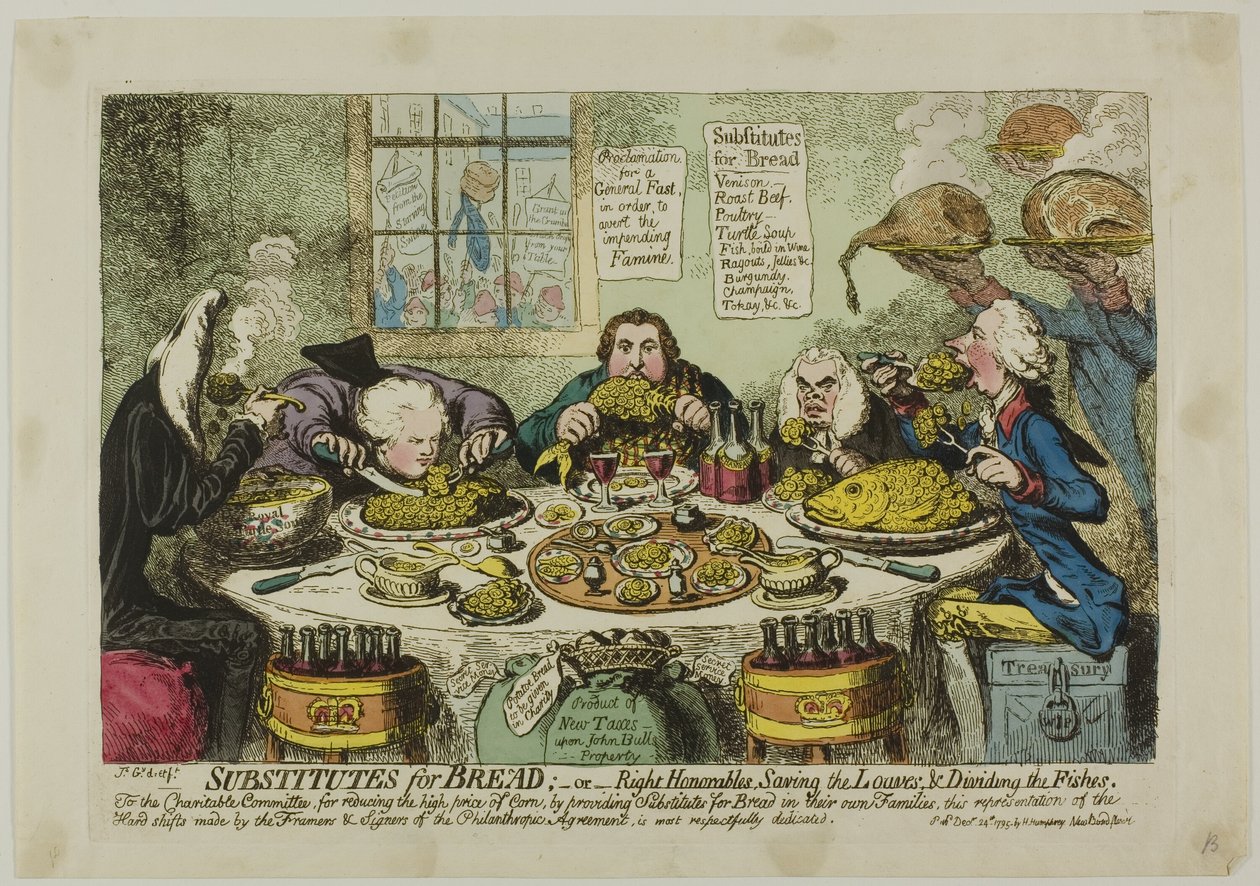 Leivän korvikkeet tekijältä James Gillray
