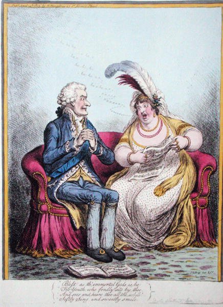 The Bulstrode Siren, julkaissut Hannah Humphrey vuonna 1803 (käsinvärinen etsaus) tekijältä James Gillray