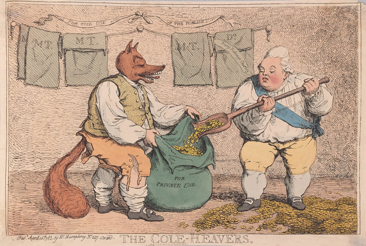 Cole-Heavers, pubi. 1783 (käsinvärinen kaiverrus) tekijältä James Gillray