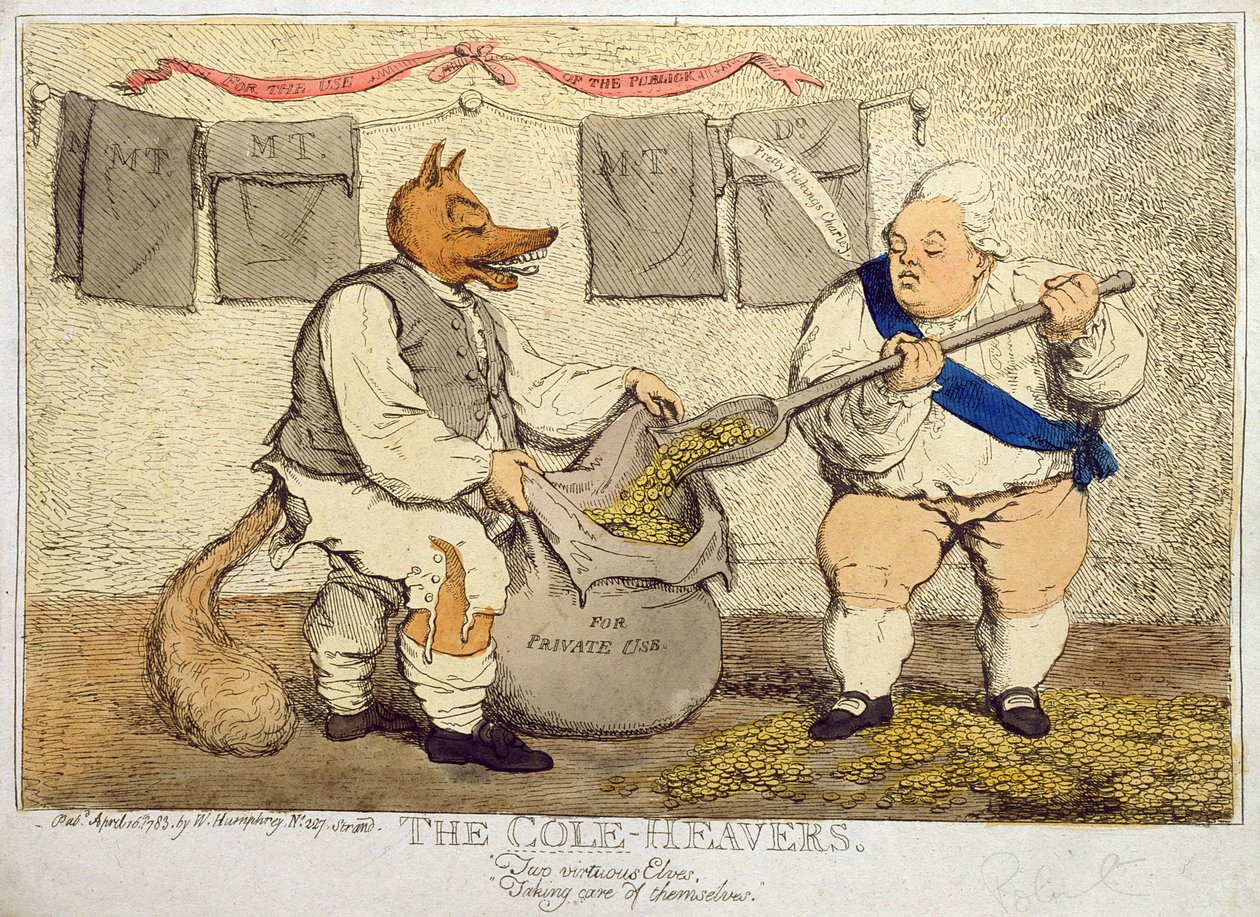 The Cole-Heavers, William Humphreyn vuonna 1783 julkaisema (käsinvärinen etsaus) tekijältä James Gillray