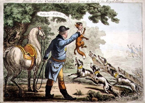 Korsikanketun kuolema tekijältä James Gillray