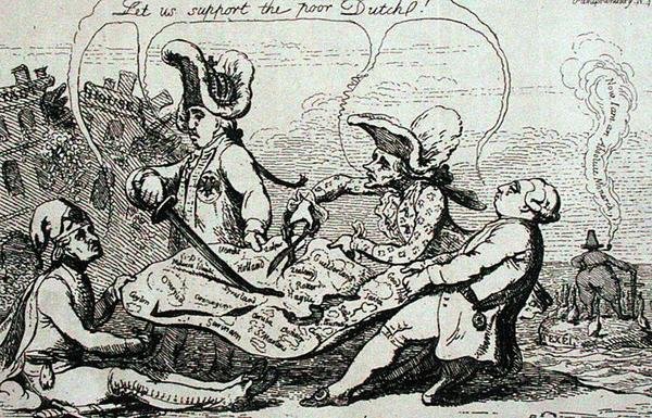 The Dutch Divisions, julkaisija S.W. Fores vuonna 1787 (etsaus) tekijältä James Gillray