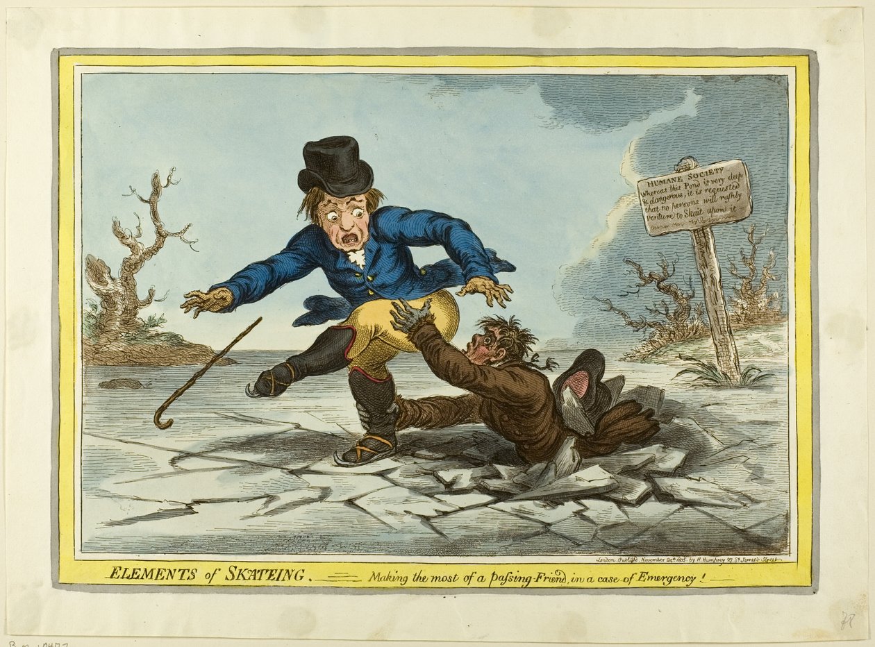 Luistelun elementit: Luistelu: Hyödyntämällä ohi kulkeva ystävä tekijältä James Gillray