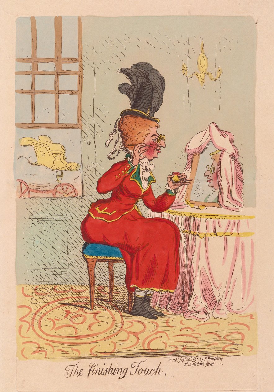 Viimeistely, pub. 1791 (käsinvärinen kaiverrus) tekijältä James Gillray