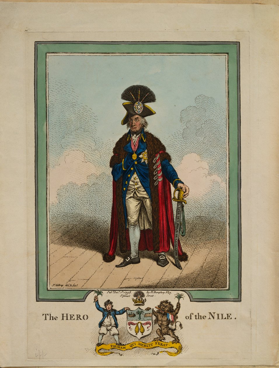 Niilin sankari, 1878 tekijältä James Gillray