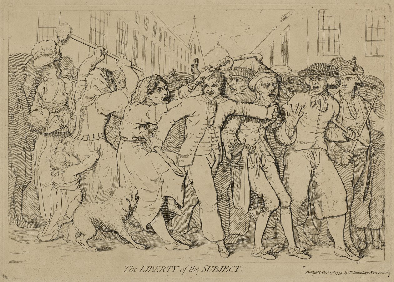 The Liberty of the Subject, julkaistu 15. lokakuuta 1779 tekijältä James Gillray