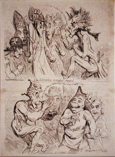 National Assembly petrified ja The National Assembly Revivified, julkaisija S.W. Fores vuonna 1791 (etsaus) tekijältä James Gillray