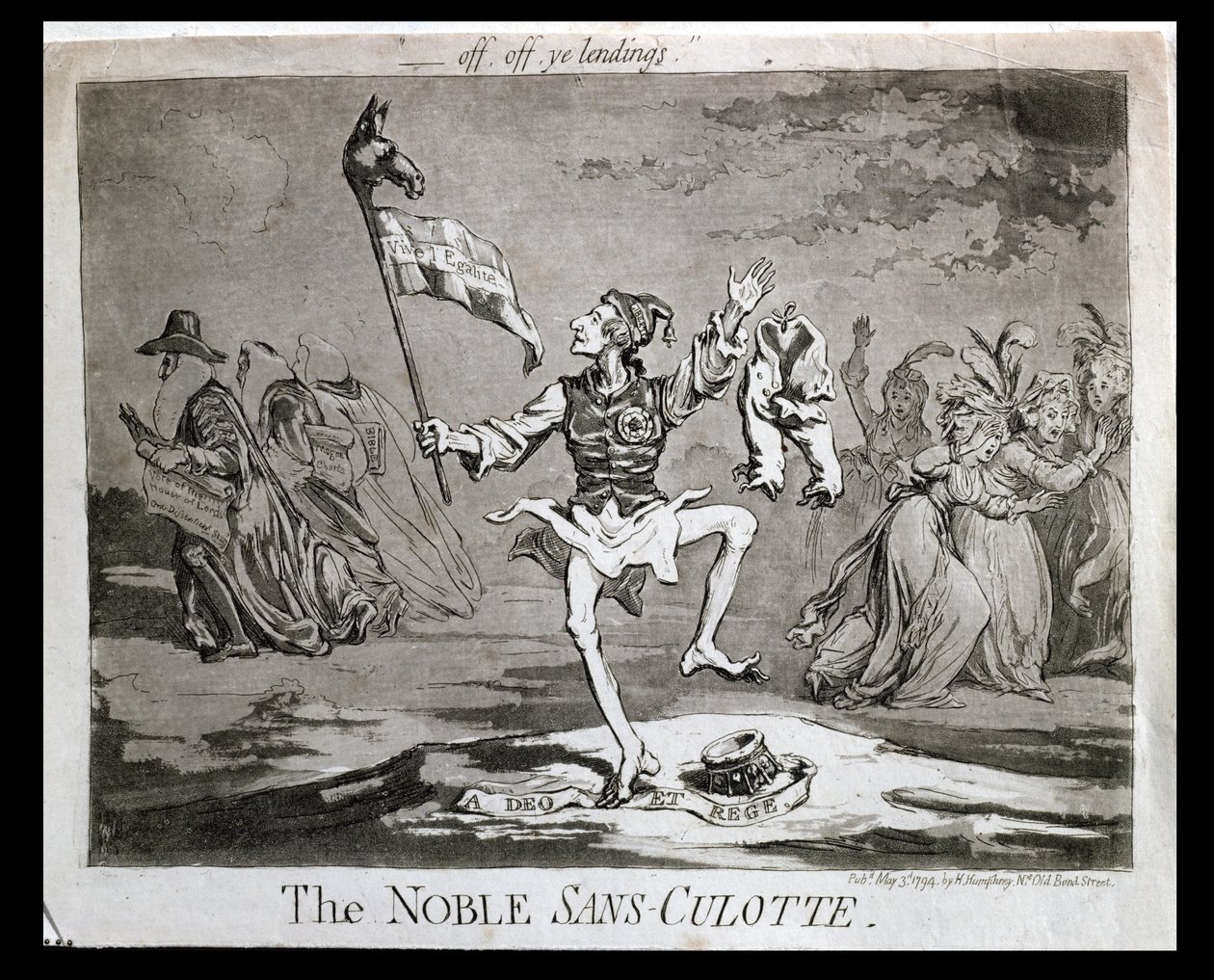 The Noble Sans-Culotte, julkaisi Hannah Humphrey vuonna 1794 tekijältä James Gillray