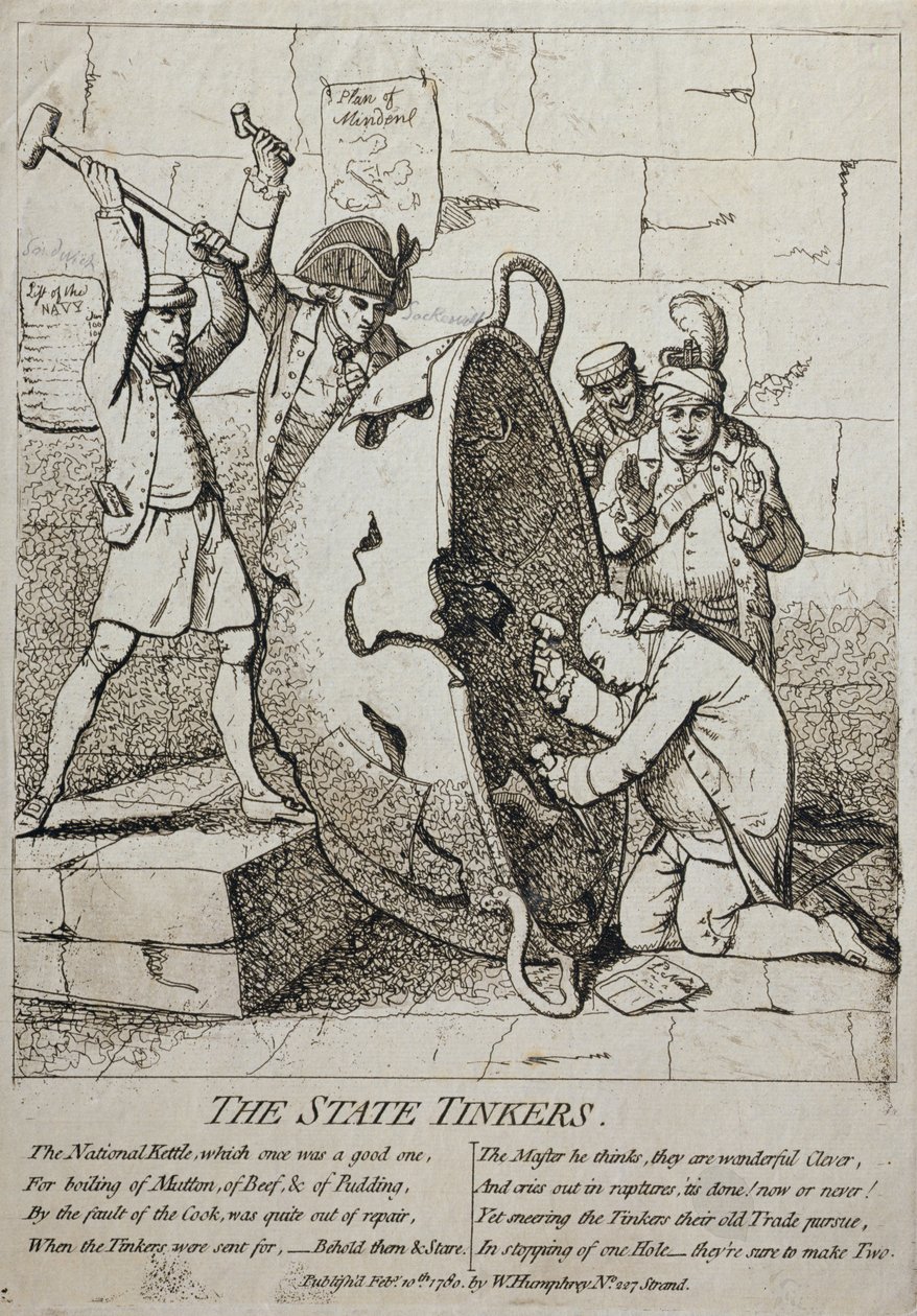 The State Tinkers, julkaisi William Humphrey vuonna 1780 tekijältä James Gillray