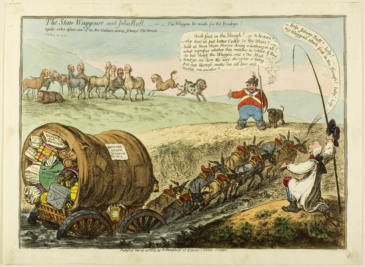The State Waggoner ja John Bull tekijältä James Gillray