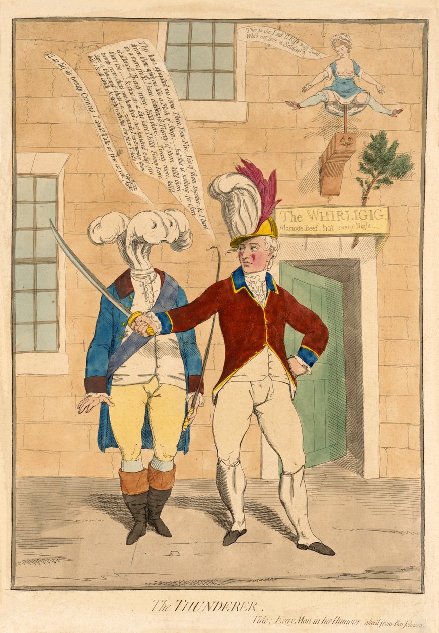 The Thunderer, pubi. 1782 (käsinvärinen kaiverrus) tekijältä James Gillray
