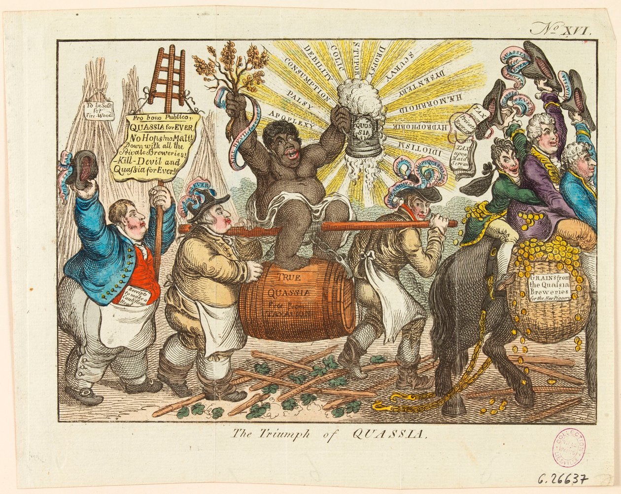 Quassian riemuvoitto tekijältä James Gillray