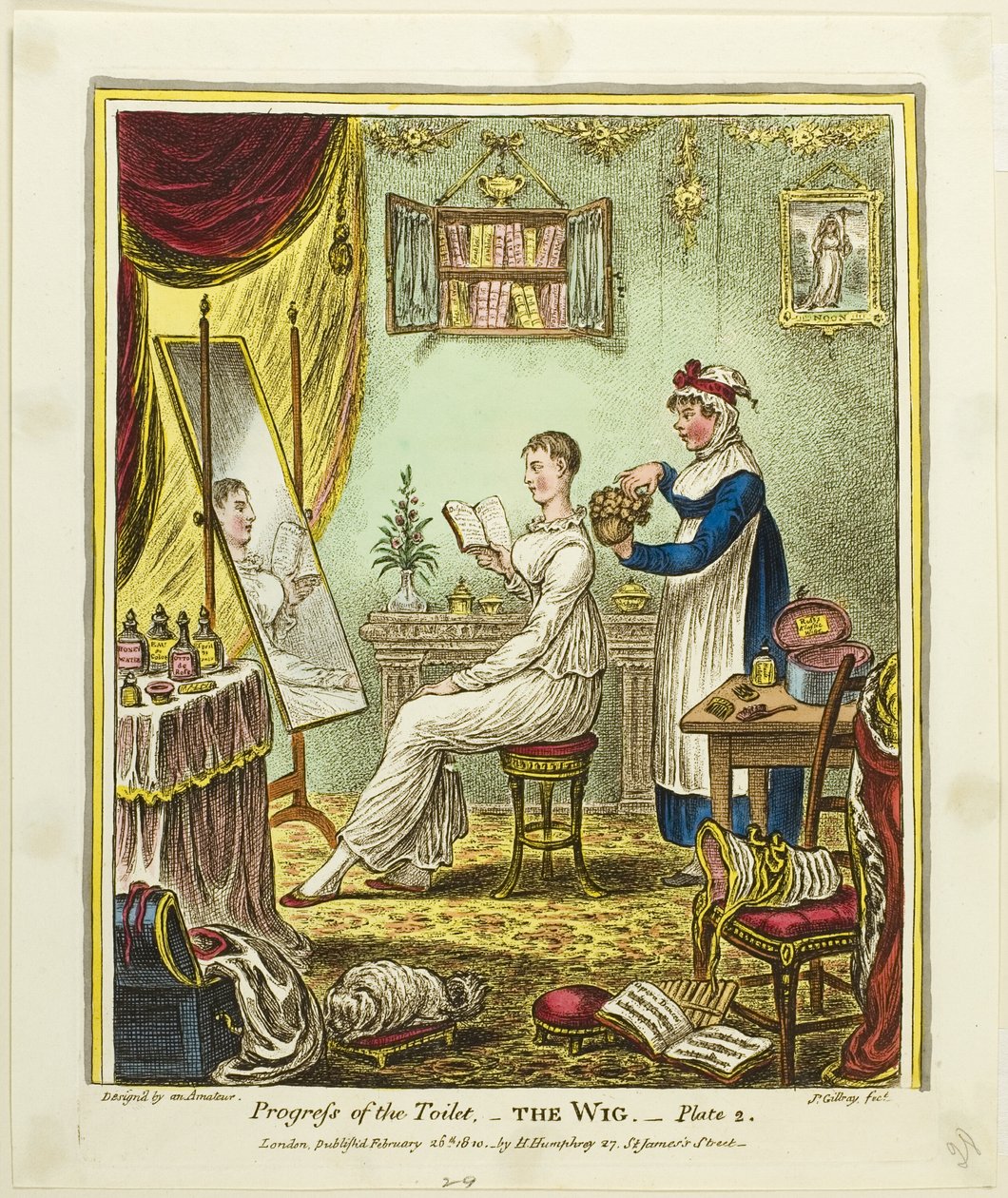 Peruukki, levy kaksi teoksesta Progress of the Toilet (WC:n edistyminen) tekijältä James Gillray