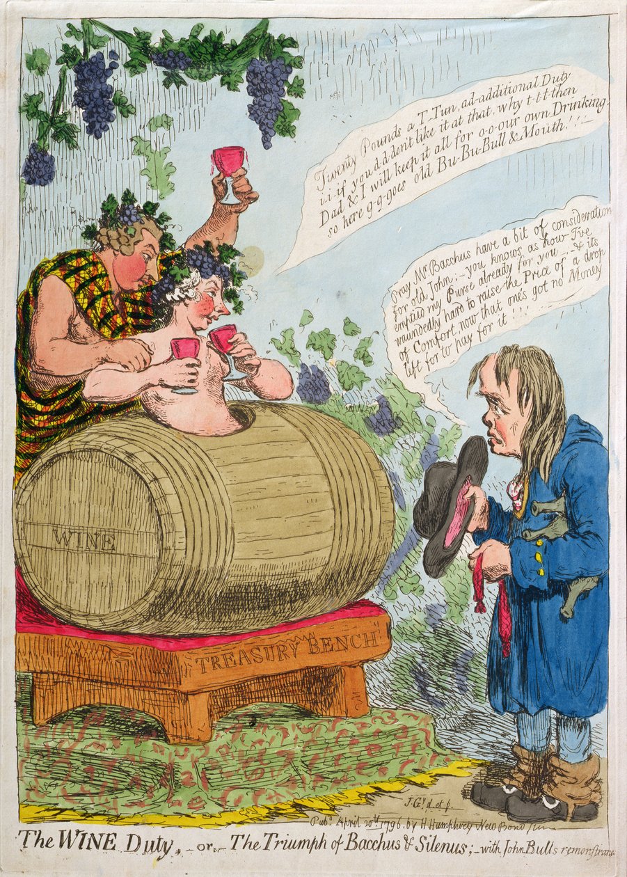 The Wine Duty tai The Triumph of Bacchus and Silenus with John Bull