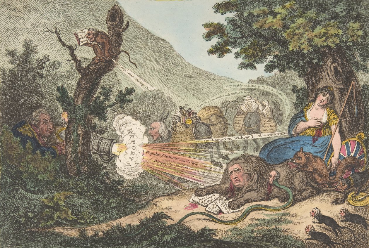 Haavoittunut leijona, 16. heinäkuuta 1805, 16. heinäkuuta 1805. tekijältä James Gillray