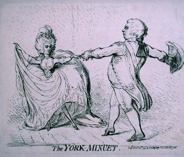 Yorkin menuetti, Hannah Humphreyn vuonna 1791 julkaisema (etsaus) tekijältä James Gillray