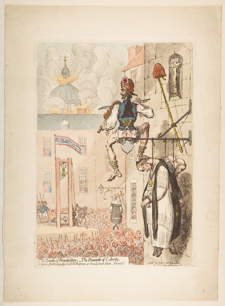 Ranskan loiston zeniitti, Vapauden huippu, 12. helmikuuta 1793. tekijältä James Gillray