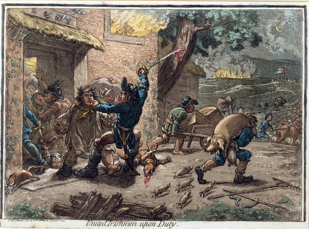 United Irishmen Upon Duty, julkaissut Hannah Humphrey vuonna 1798 tekijältä James Gillray