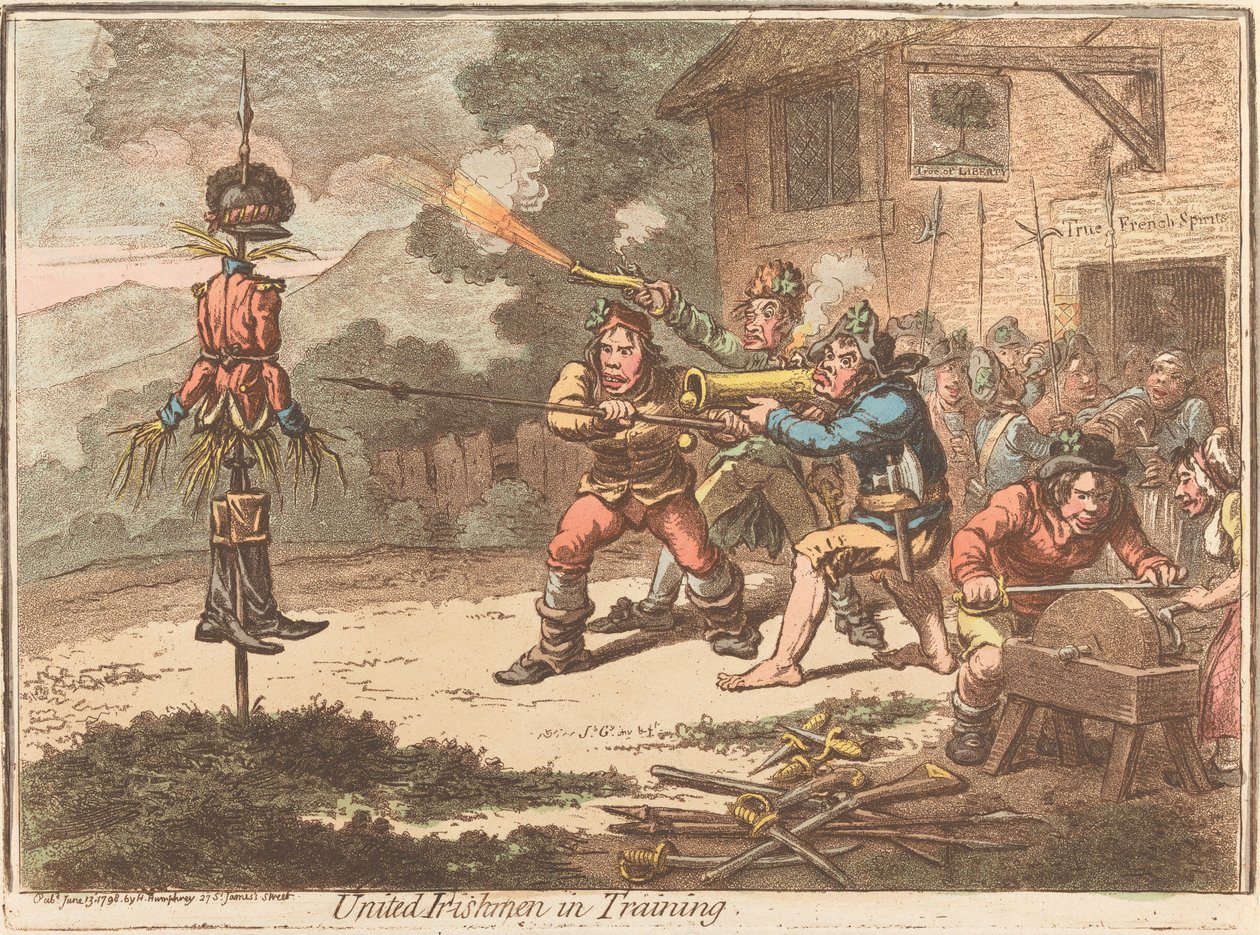 Yhdistyneet irlantilaiset harjoituksissa tekijältä James Gillray