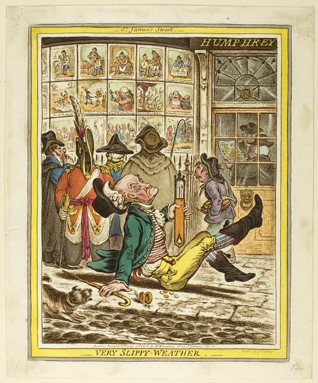 Erittäin liukas sää tekijältä James Gillray