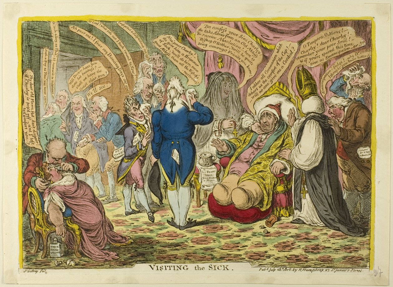 Sairaiden vieraileminen tekijältä James Gillray