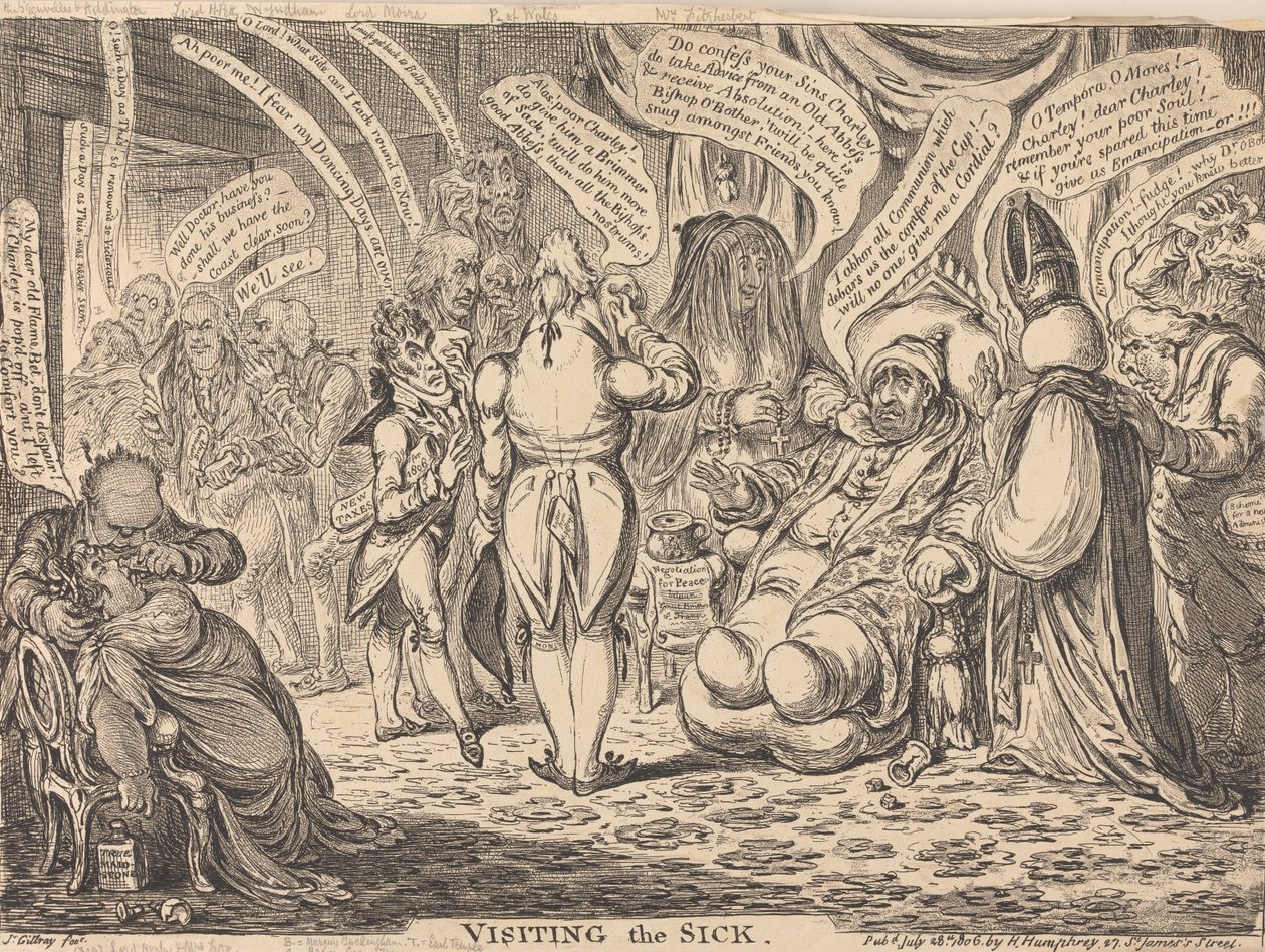 Sairasta katsomassa tekijältä James Gillray