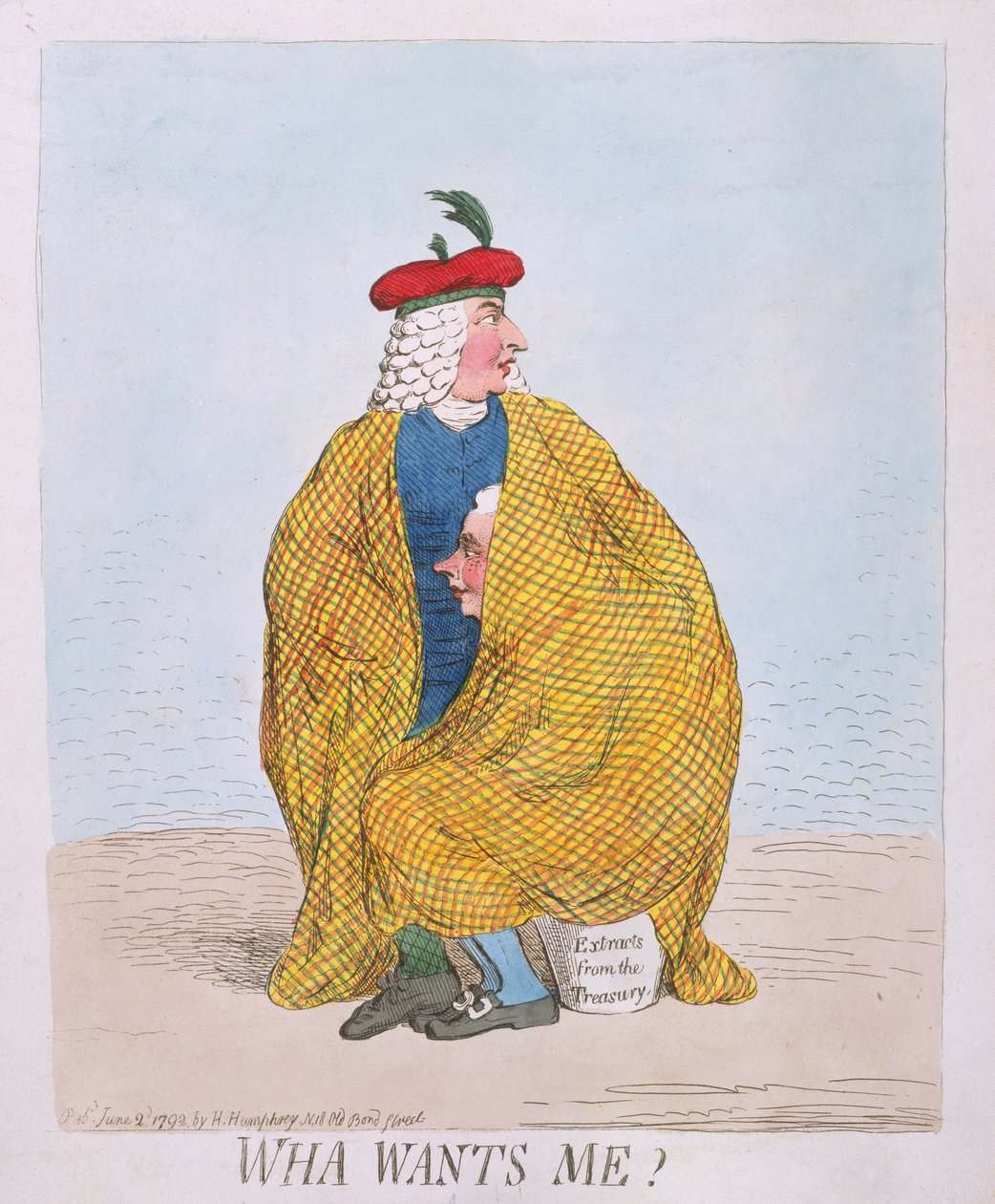 Wha Wants Me julkaisi Hannah Humphrey vuonna 1792 (käsinvärinen etsaus) tekijältä James Gillray