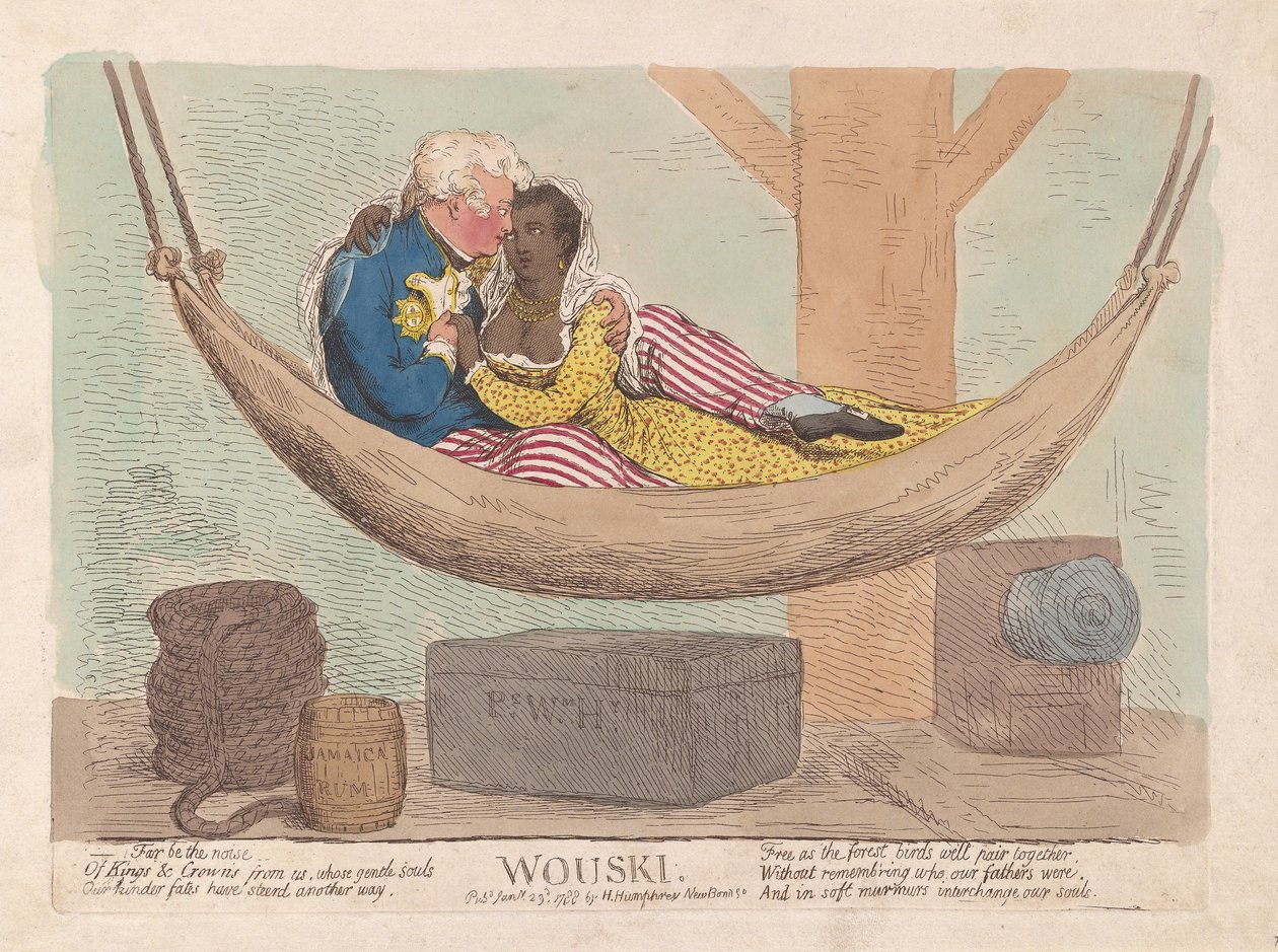 Wouski, pubi. 1788 (käsinvärinen kaiverrus) tekijältä James Gillray
