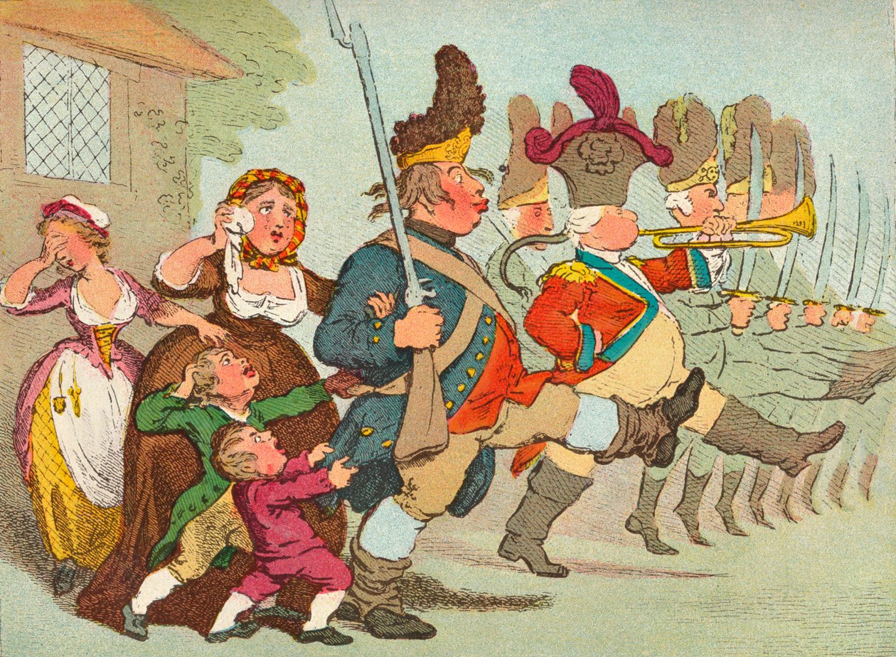 John Bull menossa sotiin, 1700-luku, 1902 tekijältä James Gilray