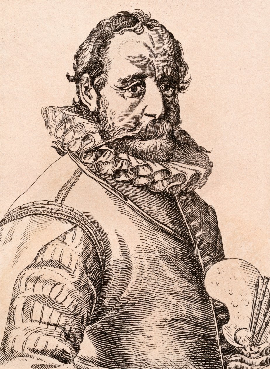 Hans Bol, kuvitus teoksesta "75 Portraits Of Celebred Painters From Authentic Originals", julkaistu Lontoossa, 1817 tekijältä James Girtin
