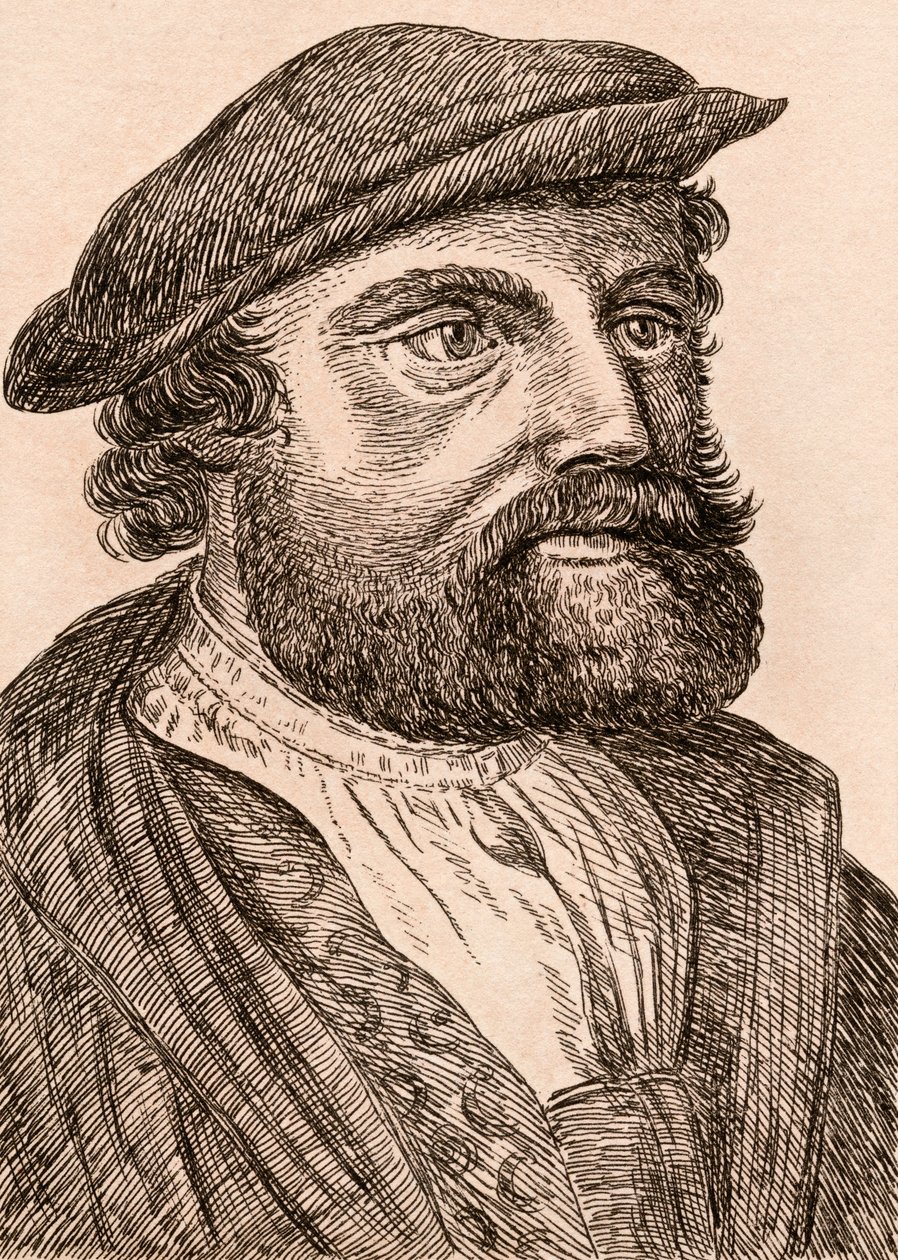Hans Holbein nuorempi, kuvitus teoksesta "75 Portraits of Celebred Painters From Authentic Originals", julkaistu Lontoossa, 1817 tekijältä James Girtin