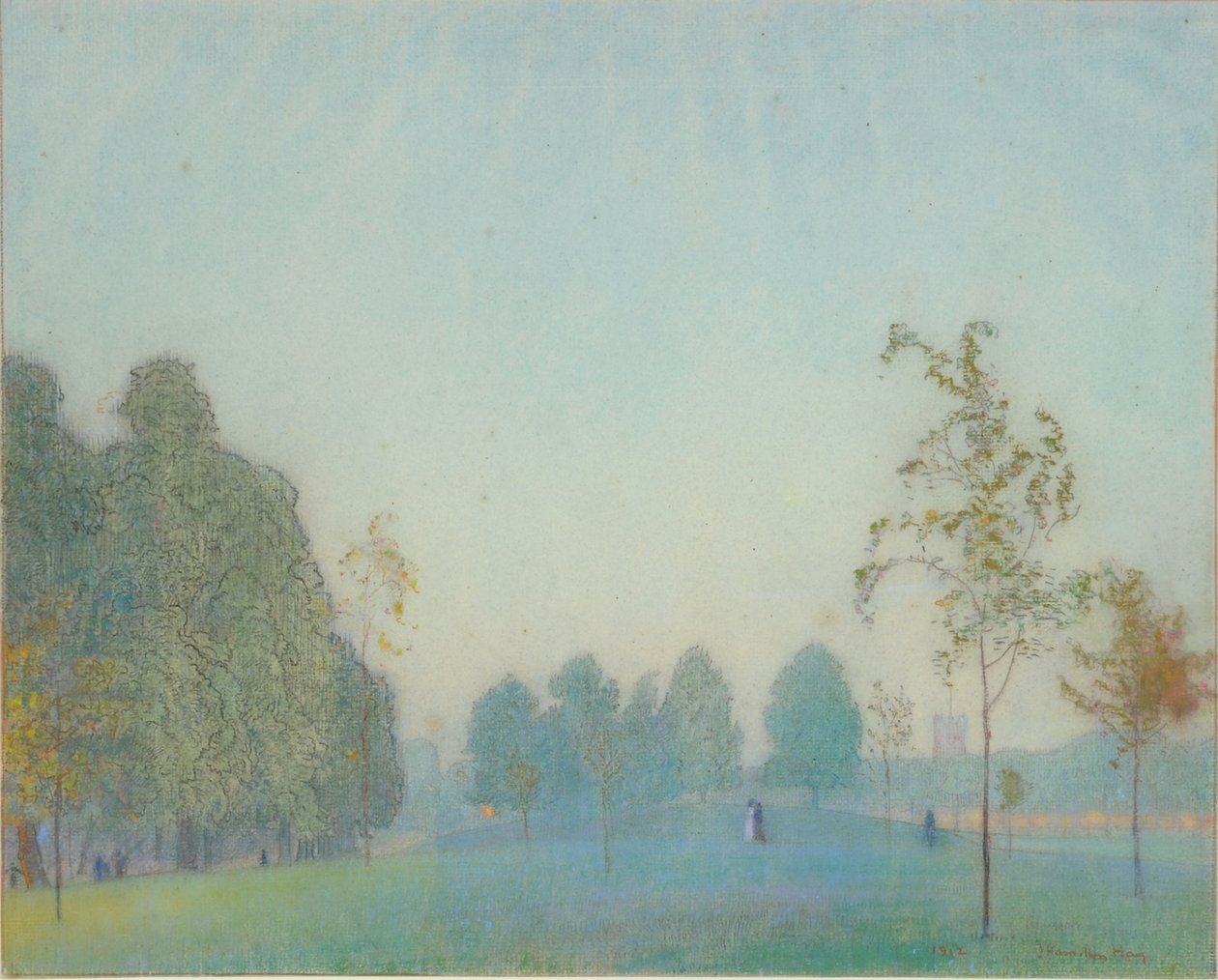 Puistokohtaus ja torni, 1912 tekijältä James Hamilton Hay