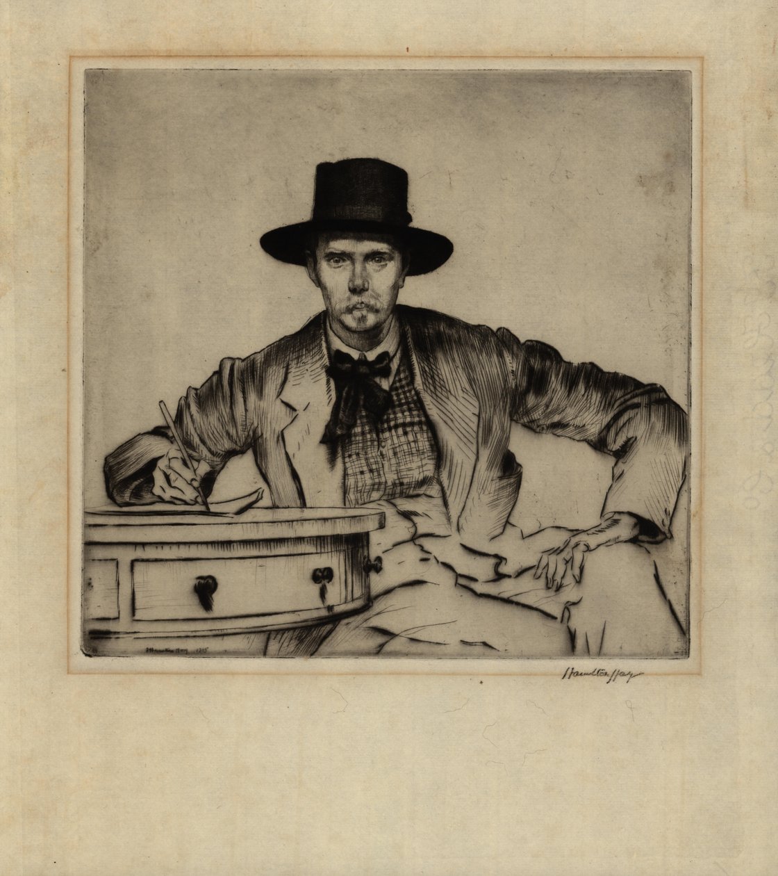 Kaivertaja J. Hamilton Hayn muotokuva, 1915 (kuivakärkietsaus) tekijältä James Hamilton Hay
