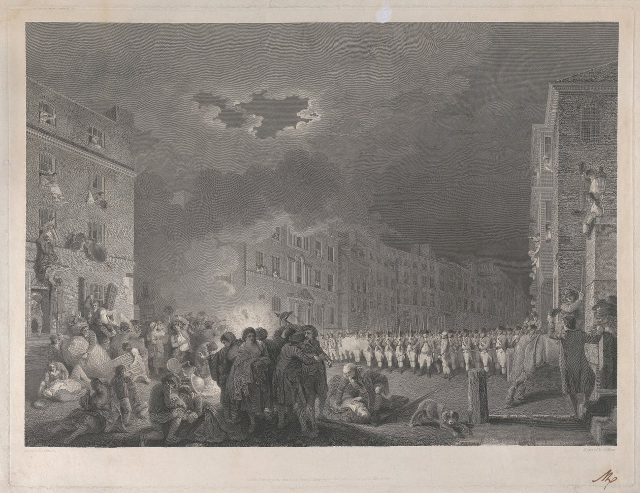 Mellakka Broad Streetillä 7. kesäkuuta 1780 tekijältä James Heath