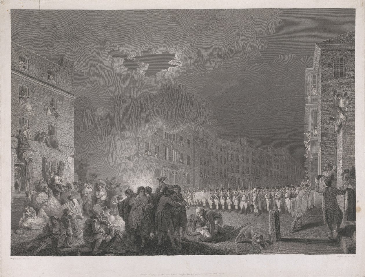 Broad Streetin mellakka seitsemäntenä kesäkuuta 1780 tekijältä James Heath