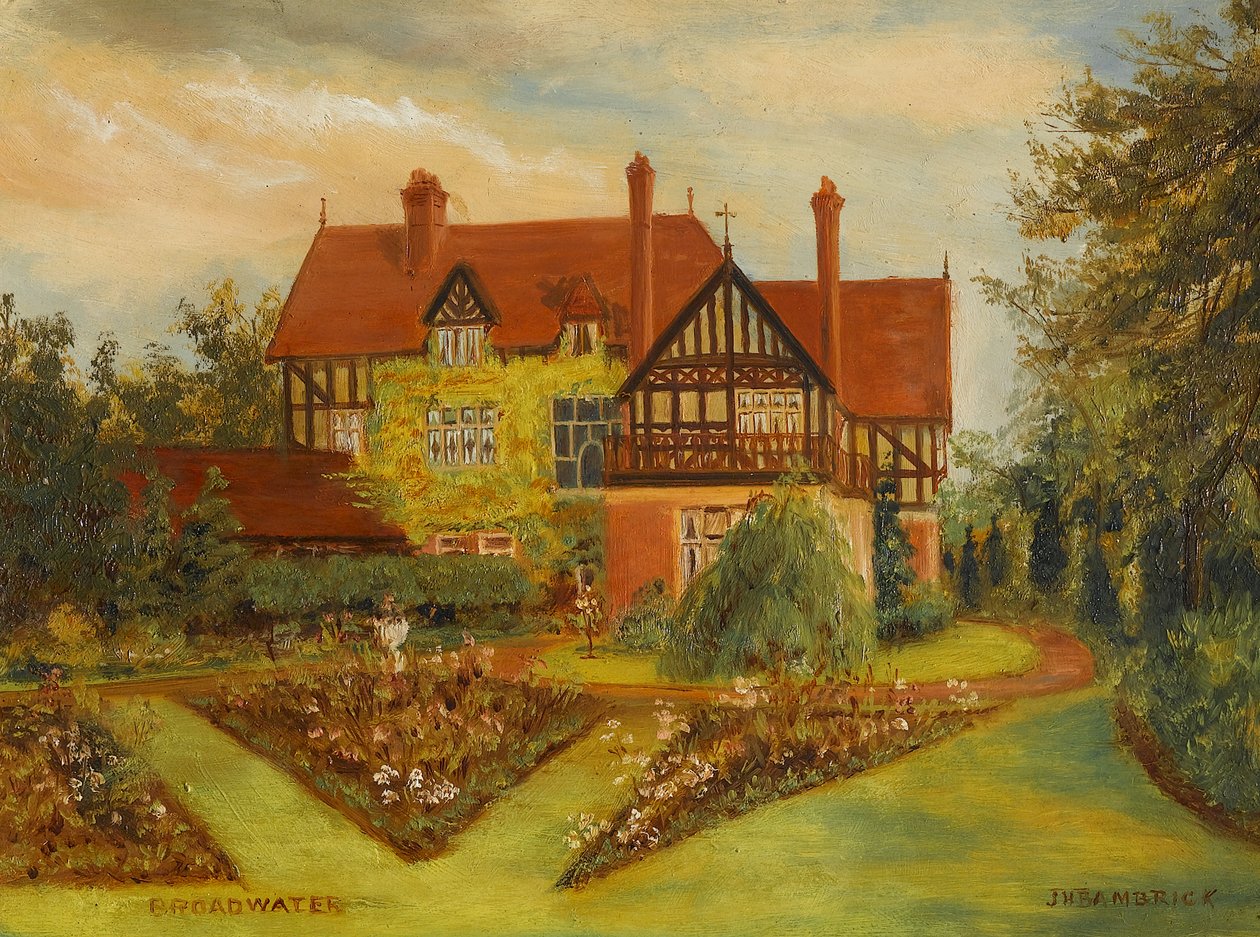 Broadwater (Kenilworth Road ja Earlsdon Avenue, Coventry), 1900-luvun alku (öljy kartongille) tekijältä James Henry Bambrick