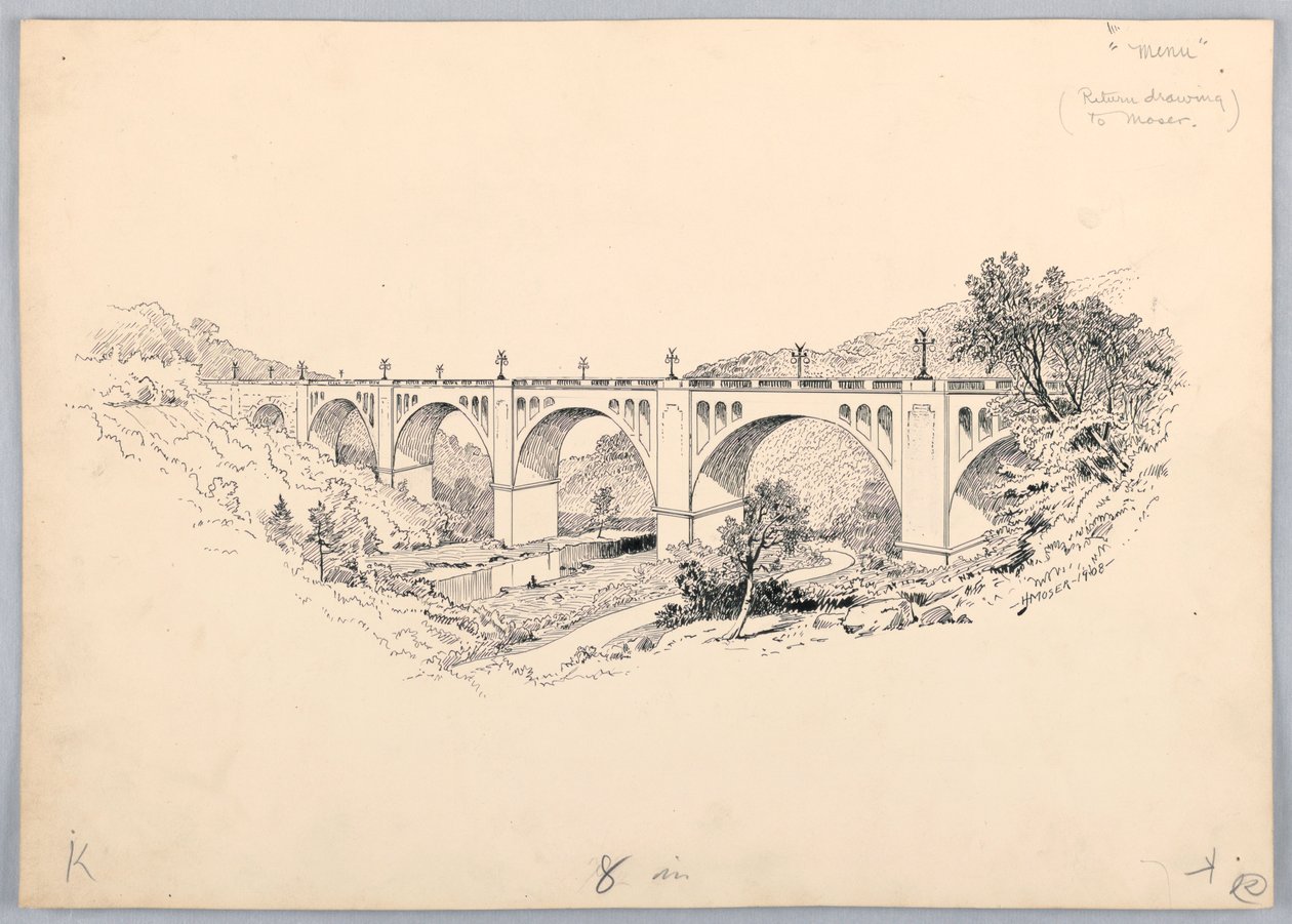 A Bridge, Design for Washington Board of Trade Dinner, 13. toukokuuta 1908 tekijältä James Henry Moser
