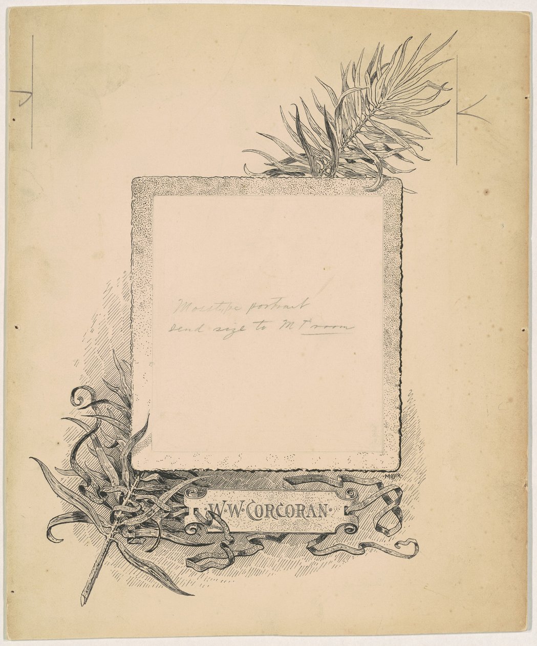 Etupuoli, W. W. Corcoranin muotokuva tekijältä James Henry Moser
