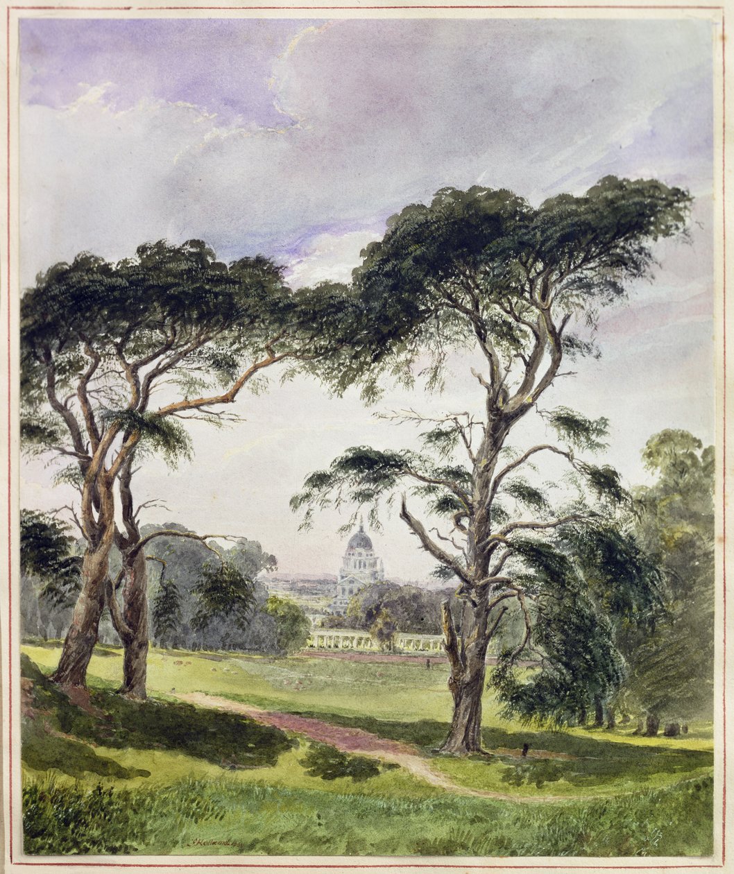 Greenwich Hospital Greenwichistä (akvarelli paperille) tekijältä James Holland
