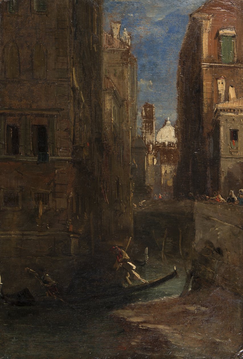Katse kohti San Giorgio dei Greciä, Venetsia, 1844 (öljy kortille) tekijältä James Holland