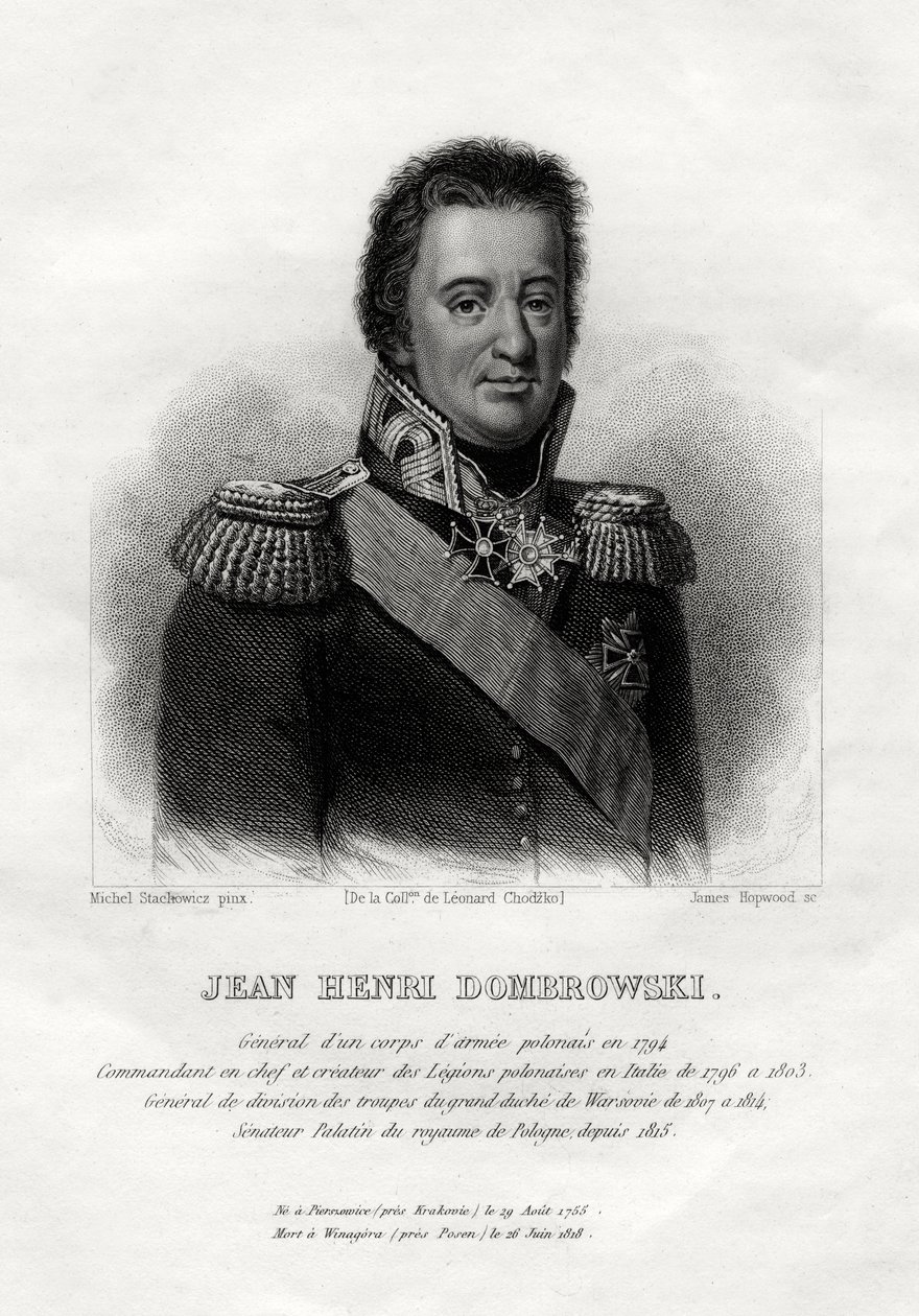 Jean Henri Dombrowski, puolalainen armeijan komentaja, 1845 tekijältä James Hopwood