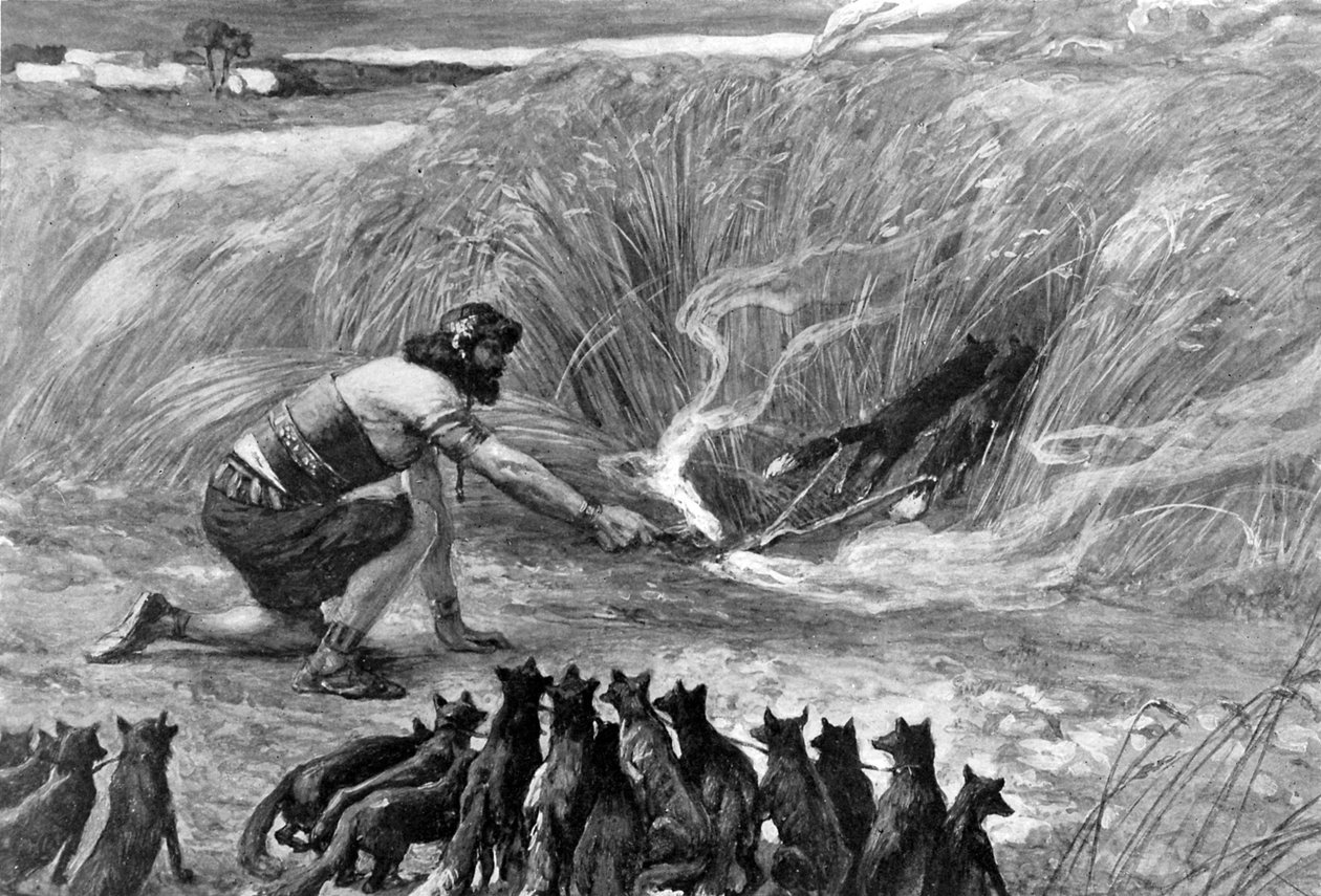 Simson ja ketut J James Tissot - Raamattu tekijältä James Jacques Joseph (after) Tissot