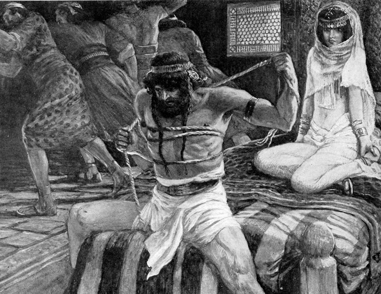 Samson rikkoo narut J James Tissot - Raamattu tekijältä James Jacques Joseph (after) Tissot