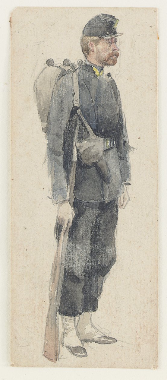 Sotilas, joka kantaa kivääriä tekijältä James Jacques Joseph Tissot