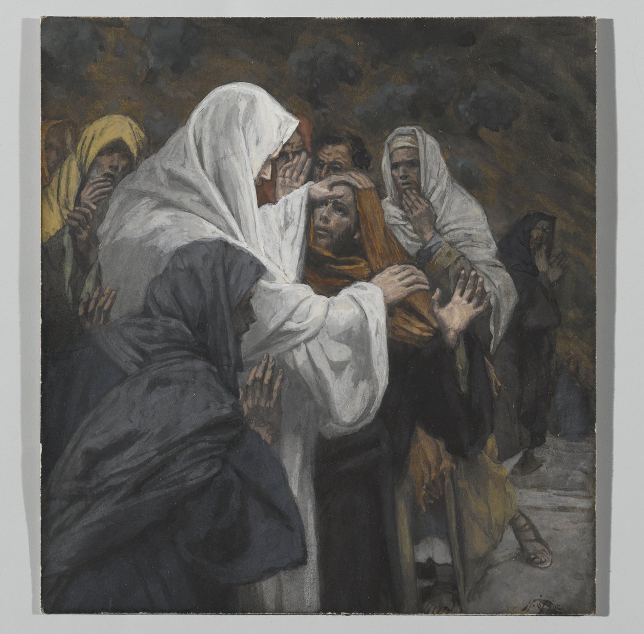 Puhe Pyhälle Filippukselle, esimerkki teoksesta Herramme Jeesuksen Kristuksen elämä, 1886-94 (wc grafiitin päällä paperilla) tekijältä James Jacques Joseph Tissot