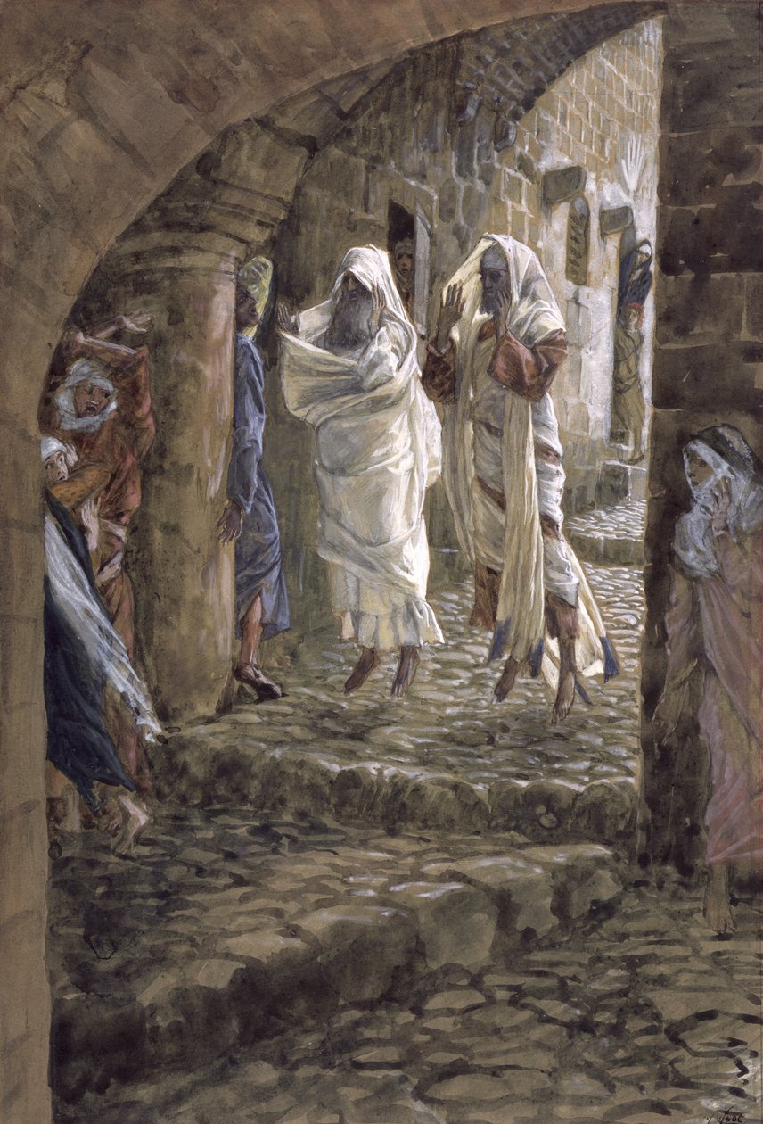 Kuolleiden ilmestykset Jerusalemin kaduilla, kuvitus teokselle The Life of Christ, n. 1886-1894 (wc ja guassi pahville) tekijältä James Jacques Joseph Tissot