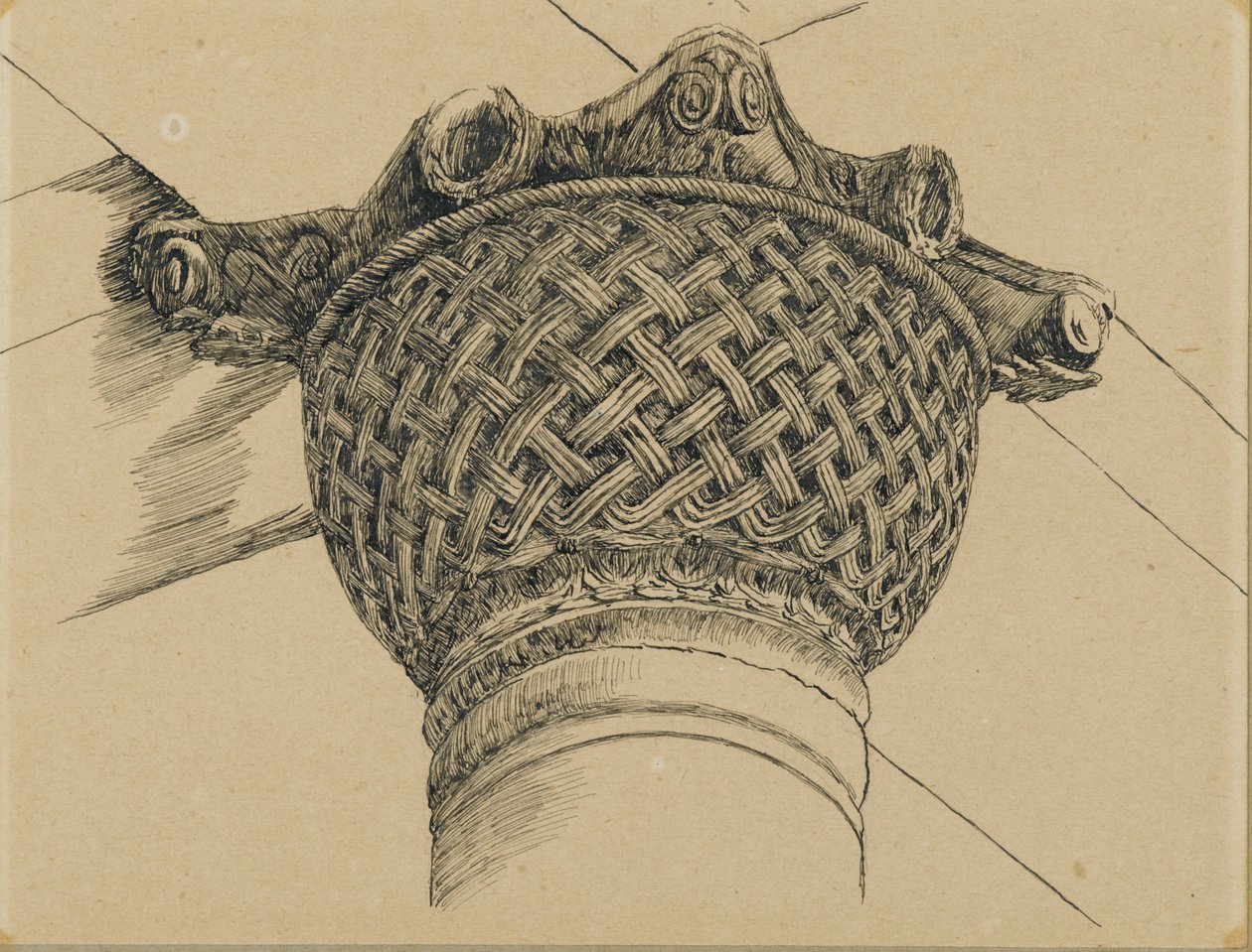Pääkaupunki El-Aksan moskeijasta, kuva Herramme Jeesuksen Kristuksen elämästä, 1886-94 (kynä ja muste paperille kiinnitettynä aluksella) tekijältä James Jacques Joseph Tissot