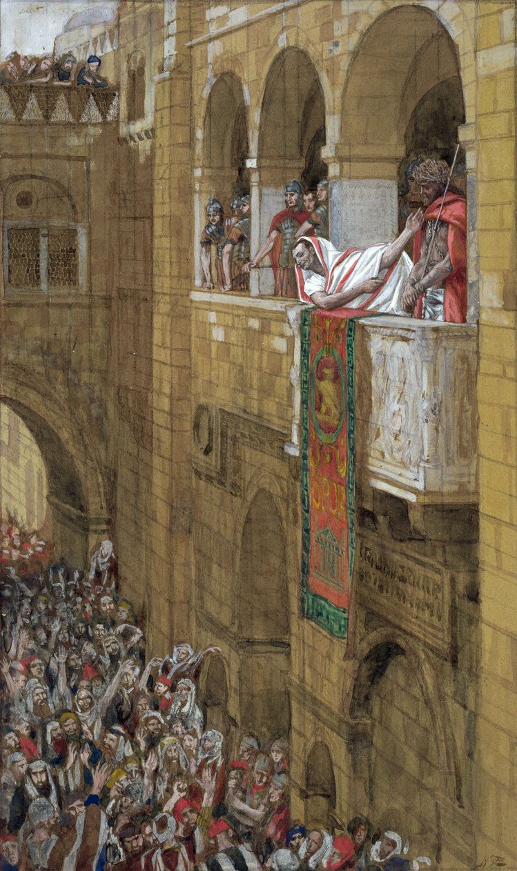 Ecce Homo, kuvitus teokseen The Life of Christ, n. 1886-1894 (wc ja guassi pahville) tekijältä James Jacques Joseph Tissot