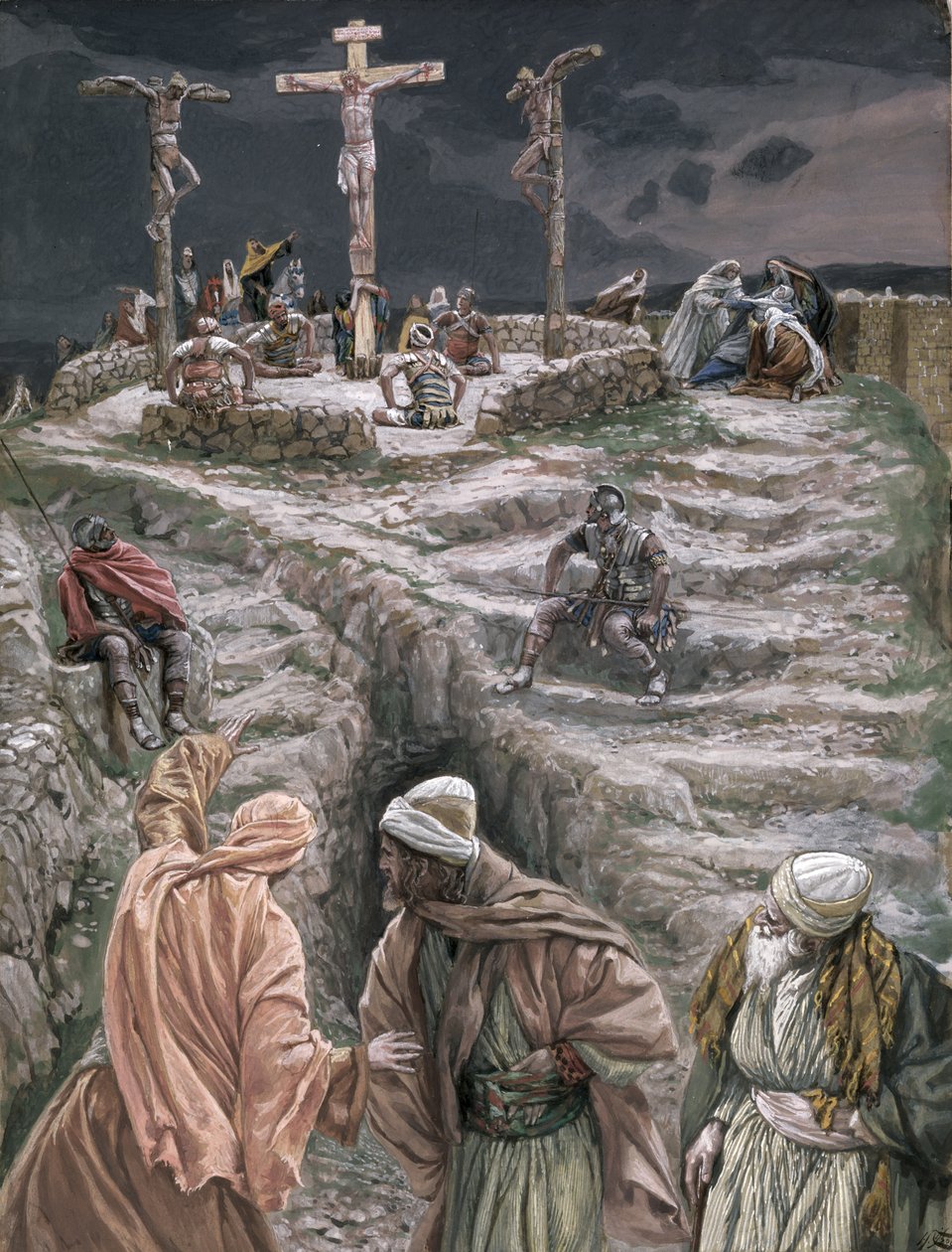 Eloi Eloi Lama Sabacthani, kuvitus teokseen The Life of Christ, n. 1884-1896 (wc ja guassi pahville) tekijältä James Jacques Joseph Tissot