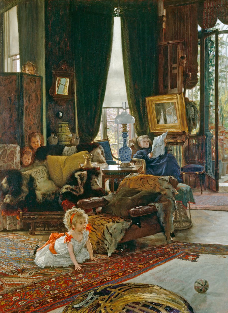 Piilosta, n. 1887 (öljy puulle) tekijältä James Jacques Joseph Tissot